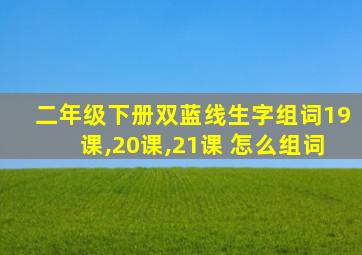 二年级下册双蓝线生字组词19课,20课,21课 怎么组词